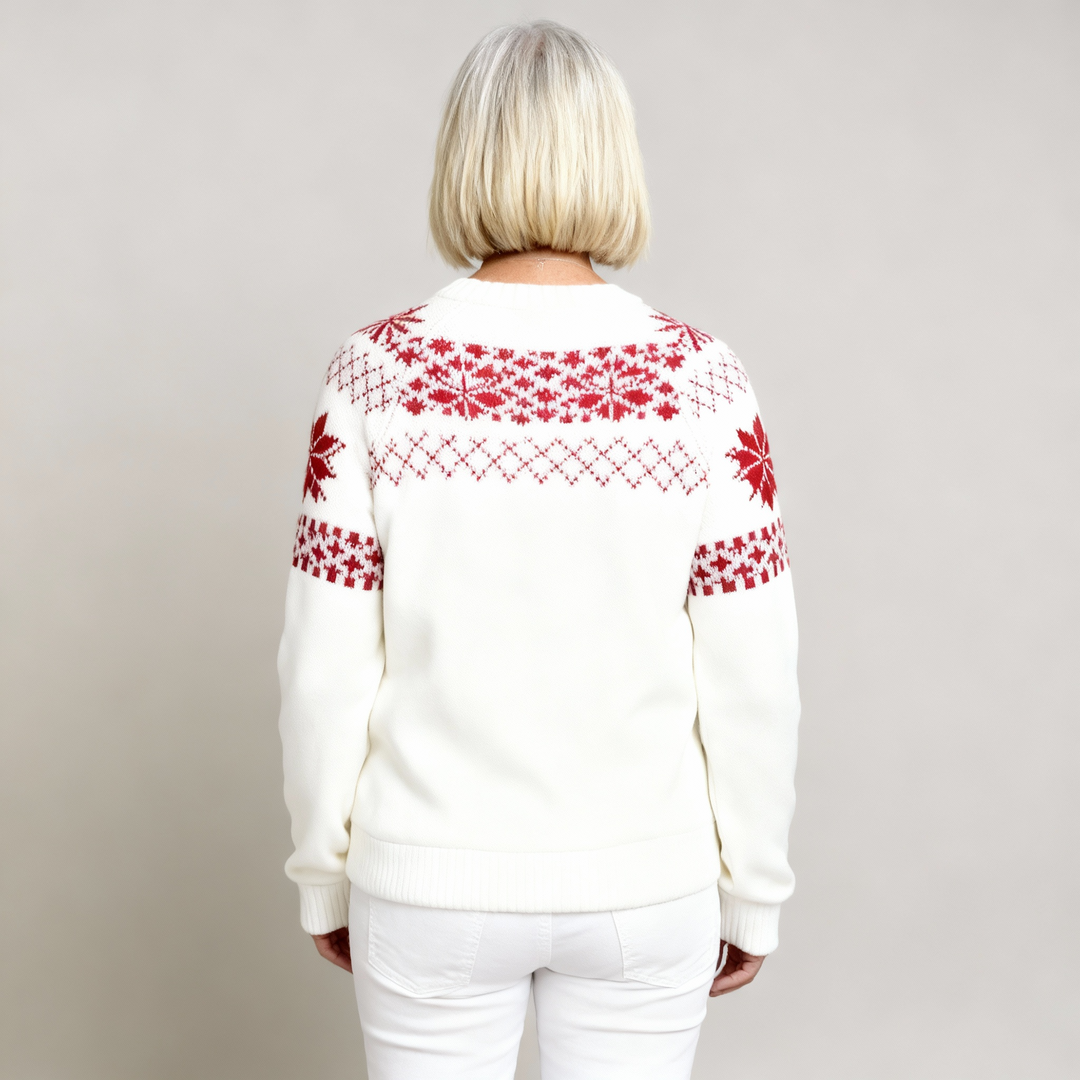 Comfortable Flannel Sweatshirt Retro Christmas Animal Art for Women