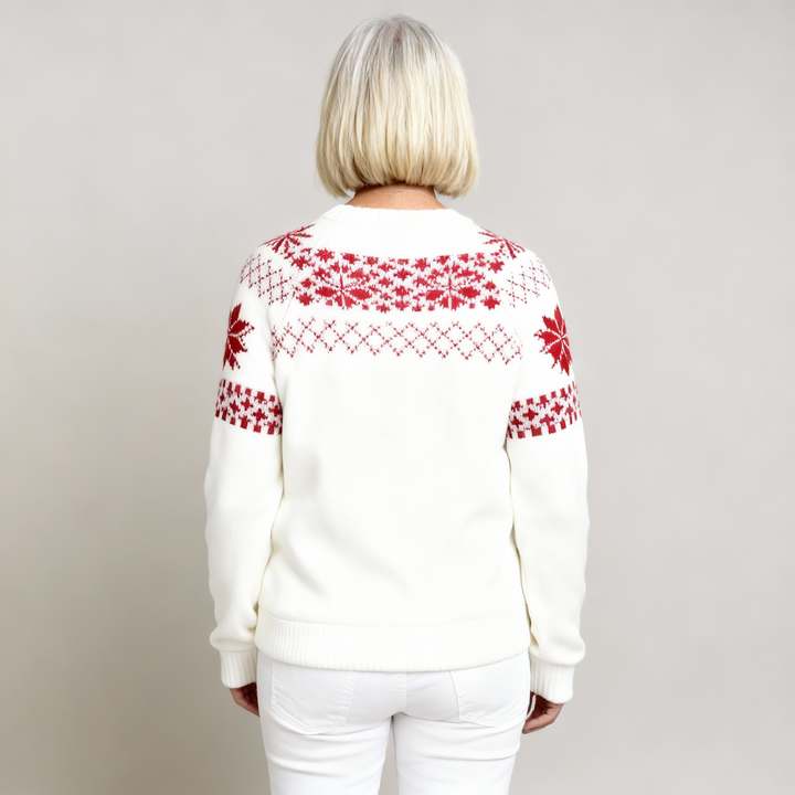 Comfortable Flannel Sweatshirt Retro Christmas Animal Art for Women