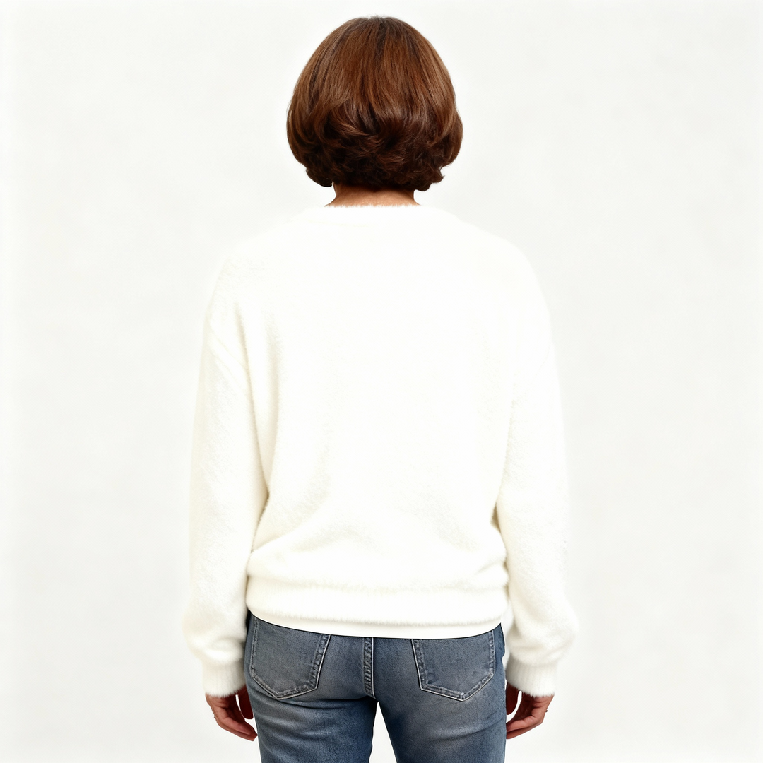 Christmas Soft Cat Art Flannel Sweatshirt for Women