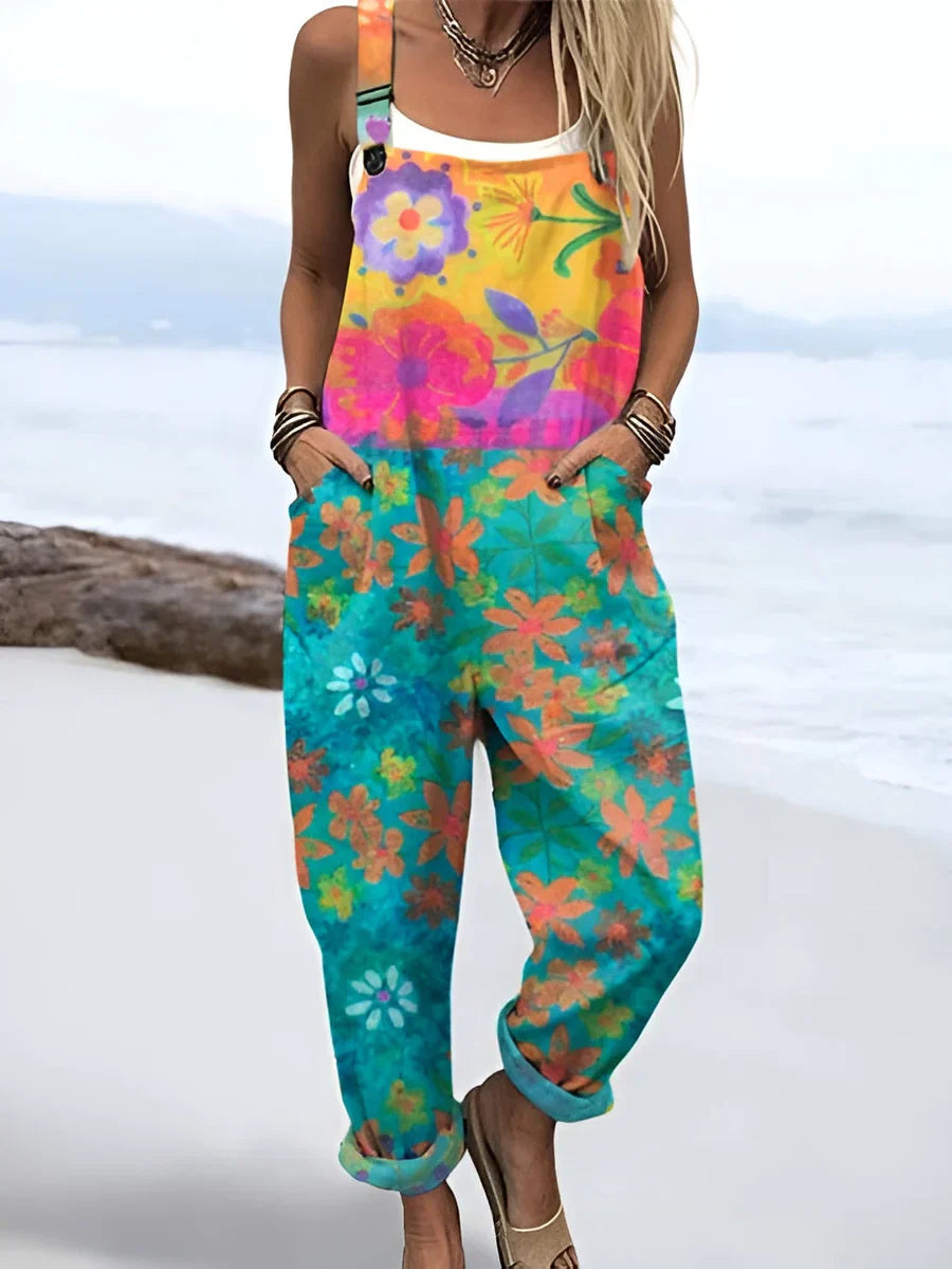 KELLY™ | ARTISTIC FLORAL OVERALLS