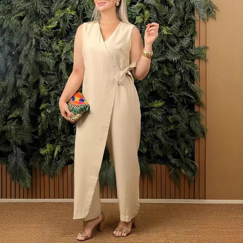 INÈS™ | ELEGANT V-NECK JUMPSUIT